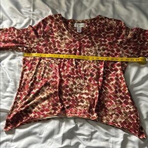 Alfred Dunner Red and White Boxy Blouse